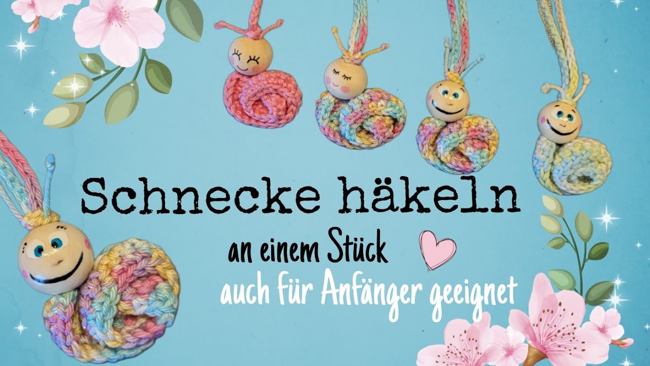 Schnecke🐌an einem Stück gehäkelt 💗auch für Anfänger geeignet 🫶