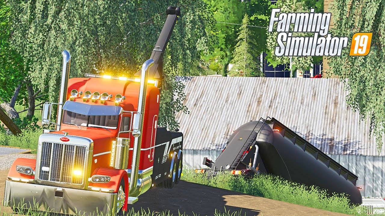 OIL TANKER WRECKS & RESCUED BY WRECKER (45 TON SEMI CRASH) | FS19