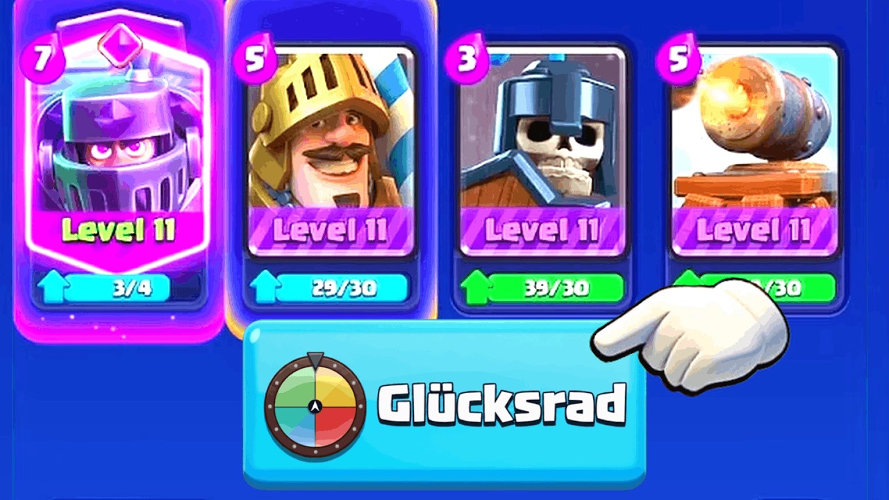 😱🍀4 KARTEN CHALLENGE, aber GLÜCKSRAD BESTIMMT MEIN DECK! | Clash Royale