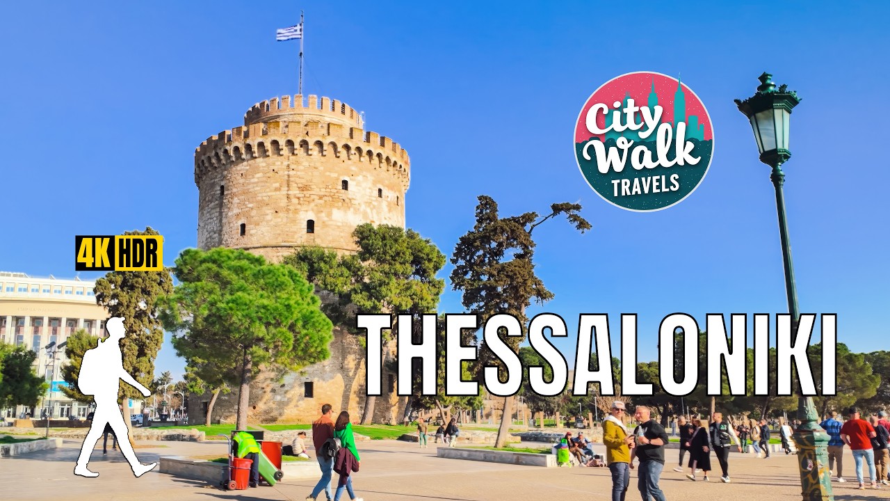 Thessaloniki, Greece 🇬🇷 Walk | 4K HDR | Natural Sound | Aristotelous &bull; White Tower &bull; Ladadika
