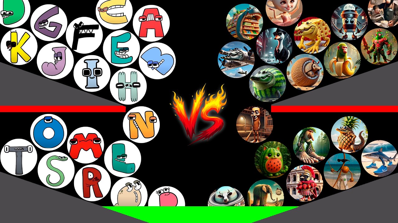 ITALIAN BRAINROTS VS ALPHABET LORE Marble Race Tournament - Who will win?