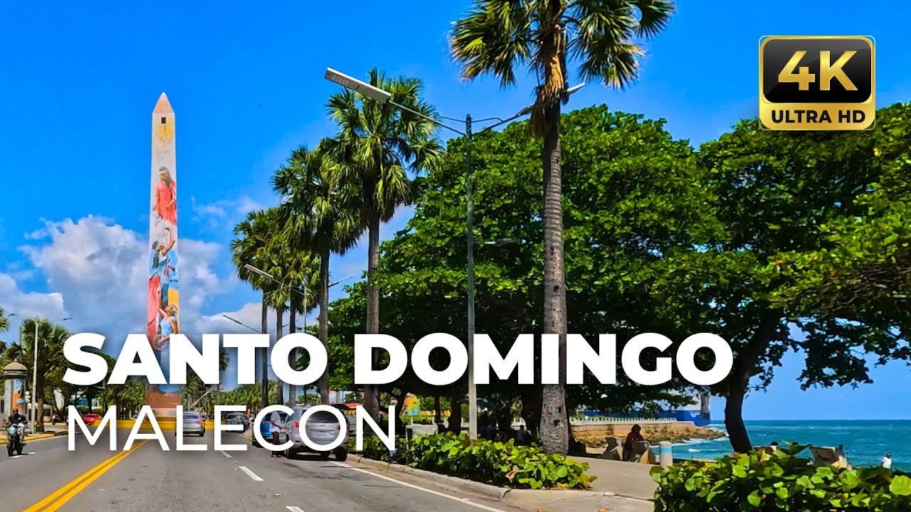 DRIVING TOUR Malecon of Santo Domingo | Car View | 4K