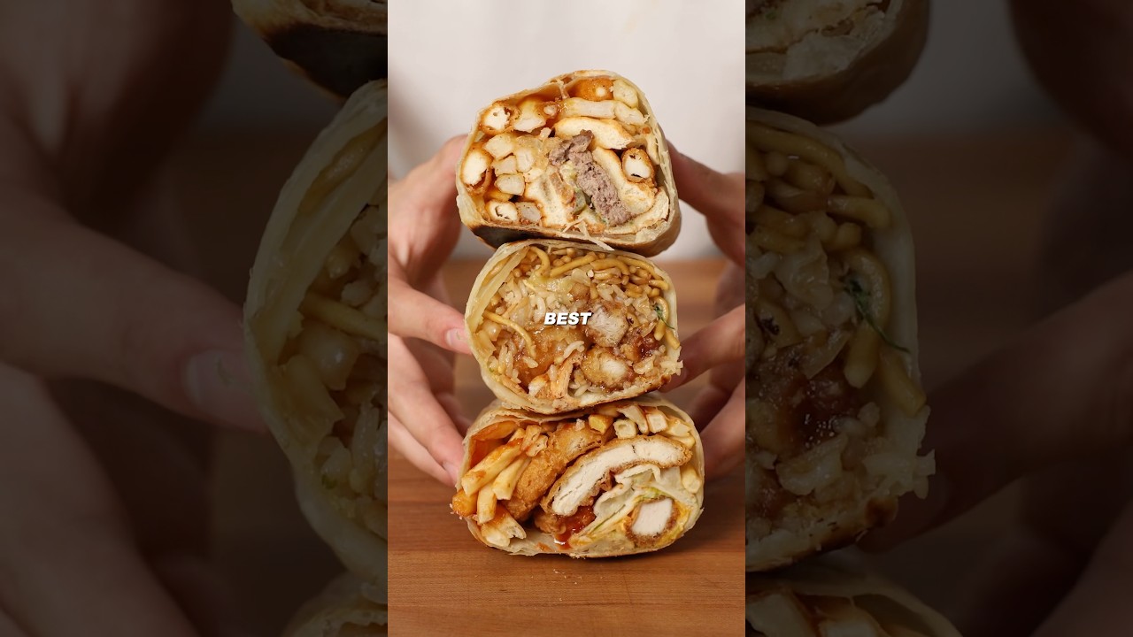 Confruntare cu burrito fast-food #rețetă #gătit #m&acirc;ncareasmr #m&acirc;ncare