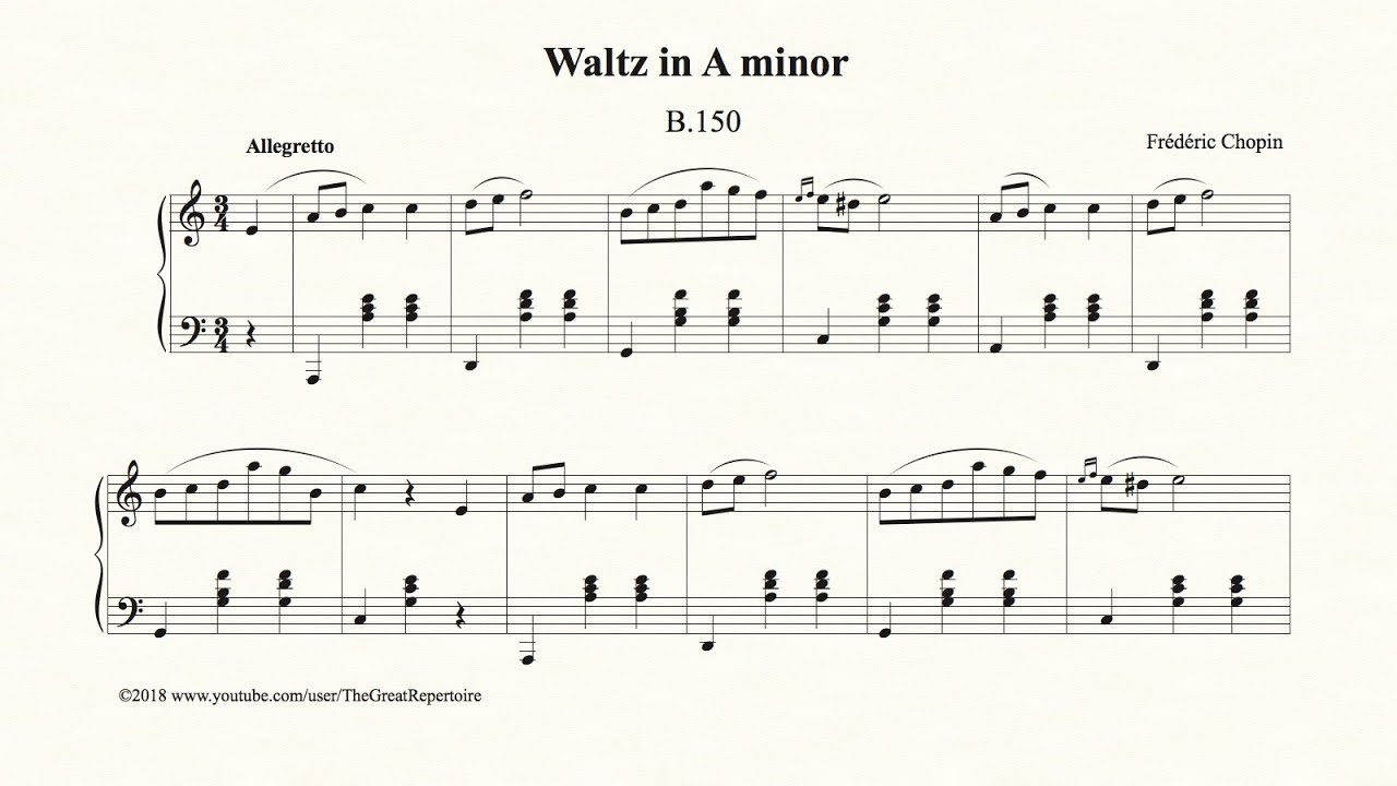 Chopin, Waltz in A minor, B 150, Op. Posth
