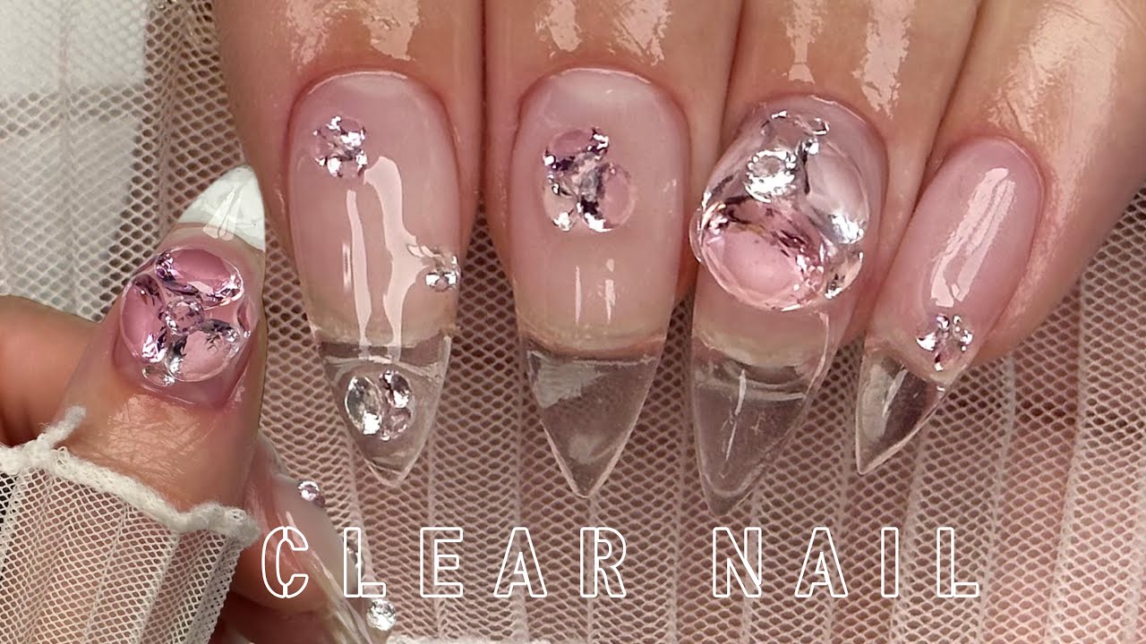 Sub Eng • 투명한 클리어 셀프네일 ASMR 💅🏻 | 셀프연장 | 젤 연장 | 알리네일 | 아이즈미 | 솔리드 젤