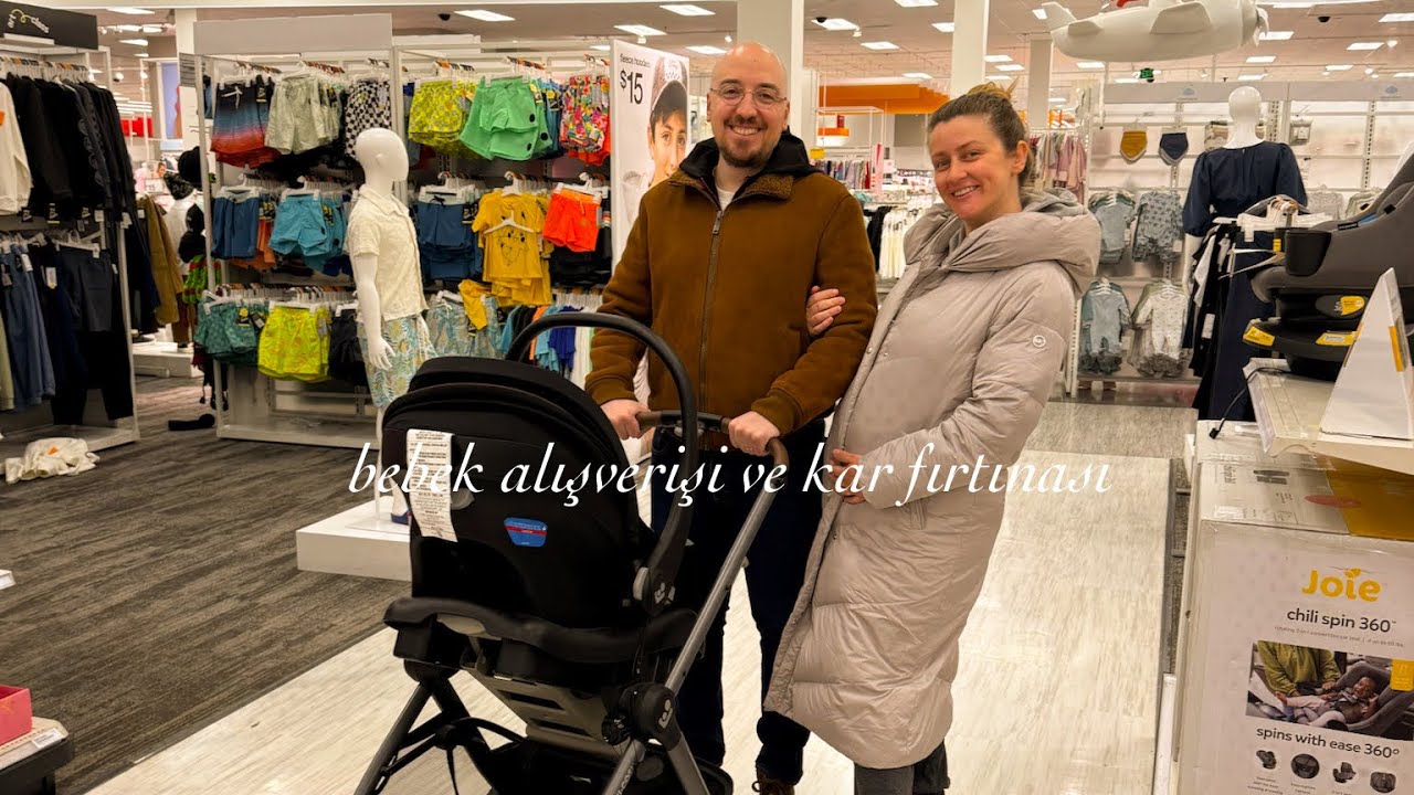 bebek alisverisi, bebek arabasi, kar firtinasi ve banka hesabi acmak #hamilelik #dogum
