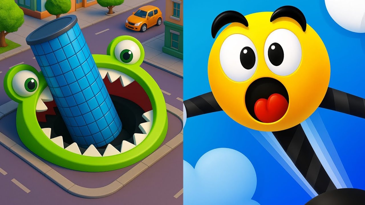 🕳️🧍‍♂️🔥 Hole.io x Stretch Guy Across Obstacles Before the Hungry Hole Swallows Everything! 😱💥