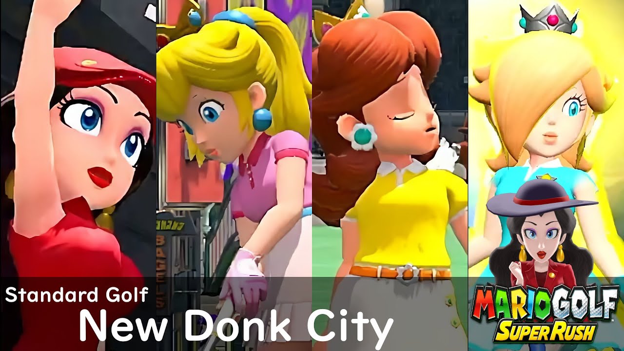 Mario Golf Super Rush Pauline vs Peach vs Daisy vs Rosalina in New Donk City