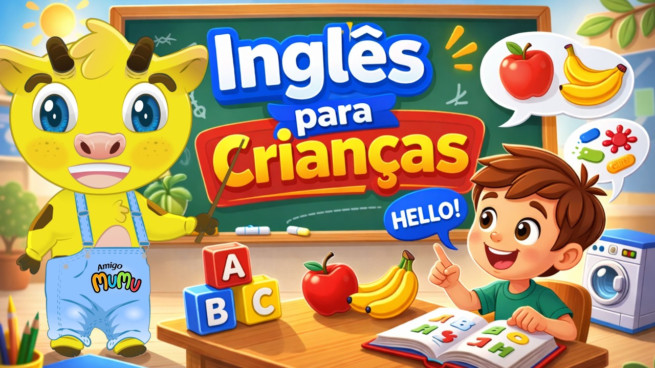 INGLÊS INFANTIL | ALFABETO, CORES, VERBOS E VOCABULÁRIO | AMIGO MUMU INGLÊS