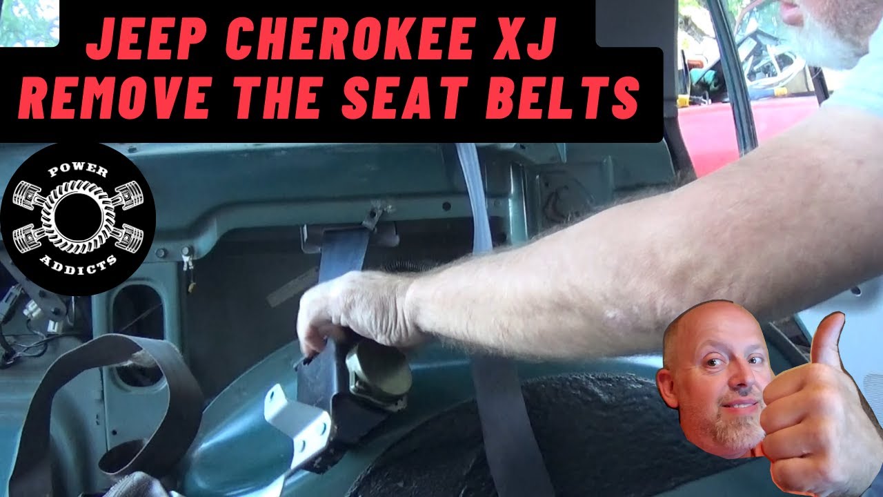 Remove seat belts from a Jeep Cherokee XJ #poweraddictscrew #jeepcherokeexj #xjcampertrailer
