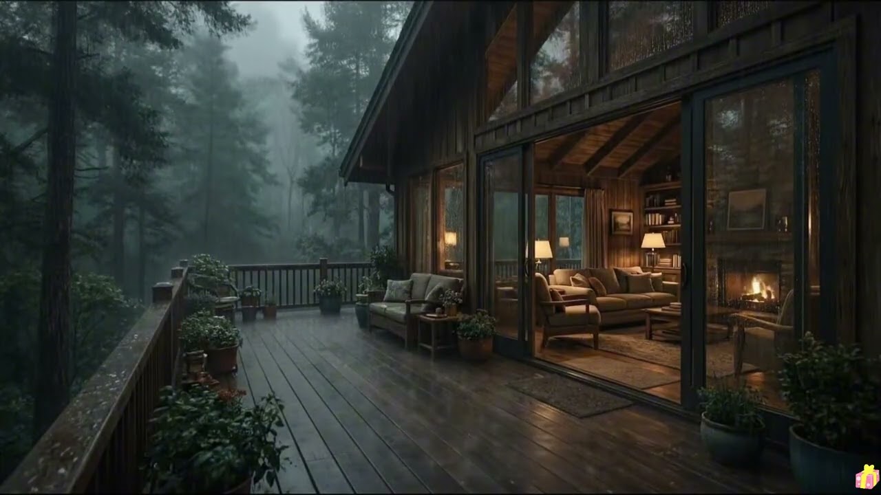 Rainy Night in the Forest Bedroom 🌲 | Gentle Rain Sounds for Peaceful Sleep