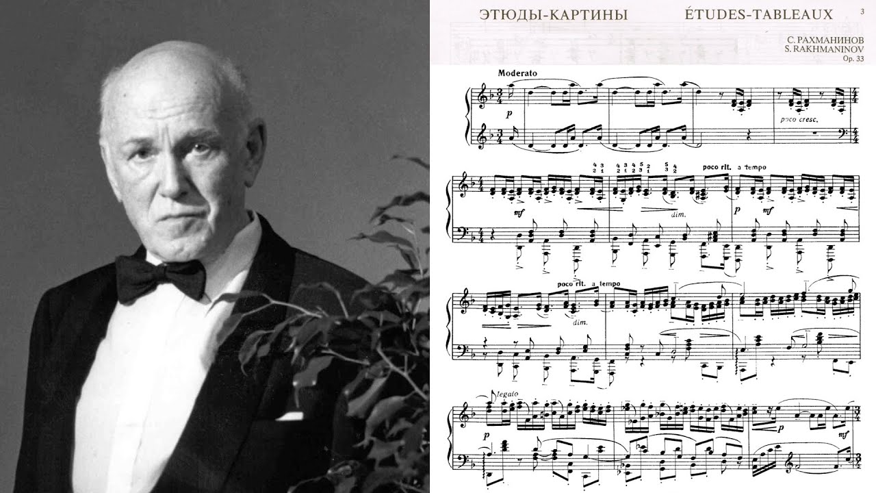 Sviatoslav Richter - Rachmaninoff Études -Tableaux op. 33 nos. 5, 6, 9 (also numbered as  4, 5, 8)