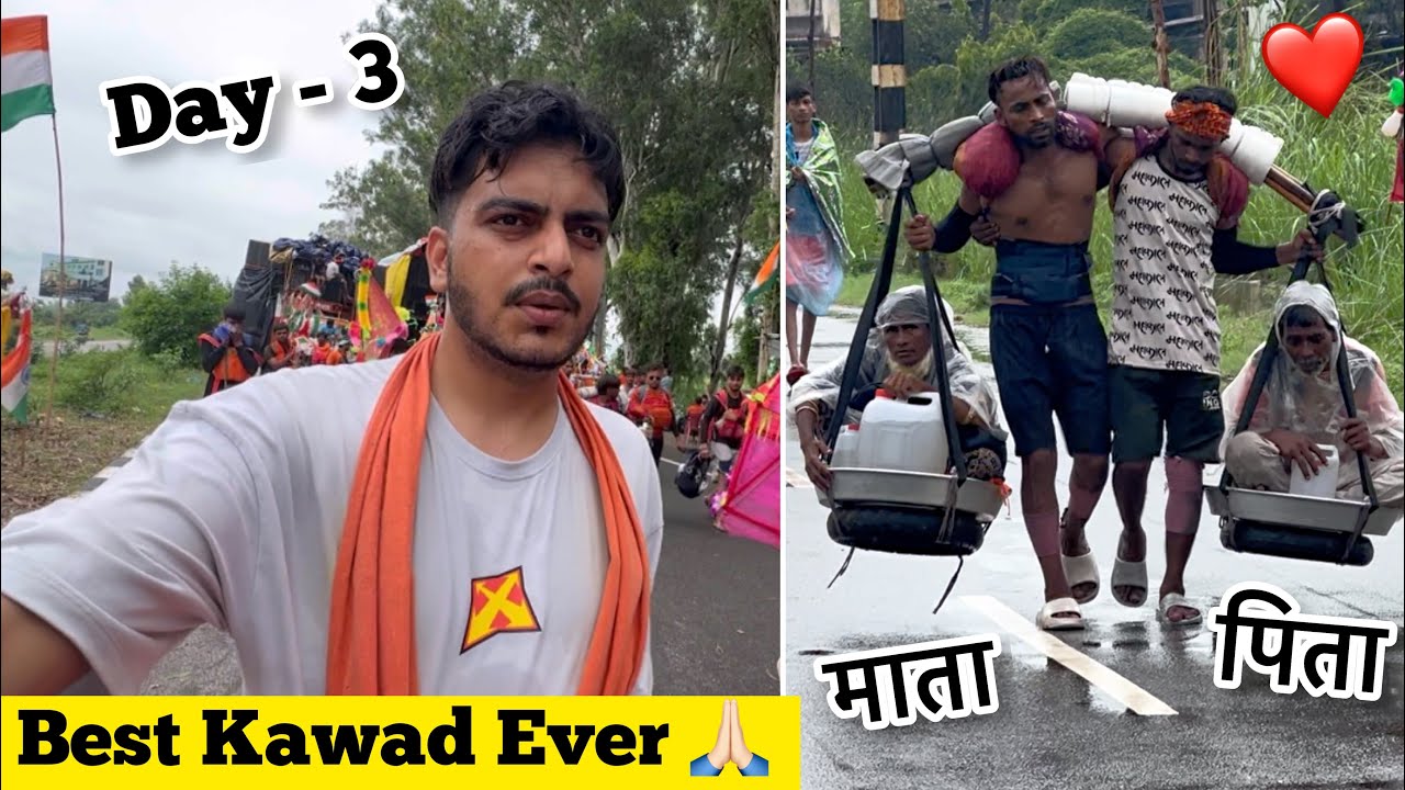 Ye Dekho Best Kawad Ever 🙏🏻 माँ - बाप को ही उठा लिया 🙏🏻😰 Day -3❤️ Haridwar to Delhi 270KM