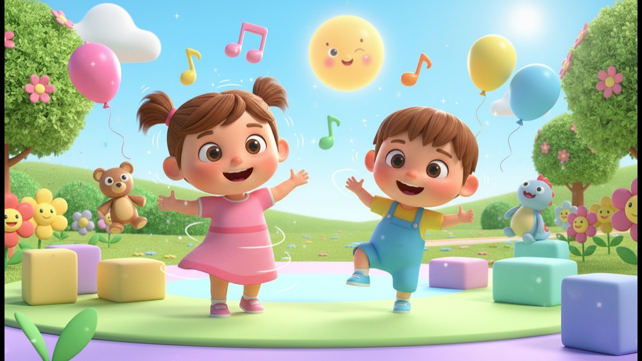 Spin and Sing the Happy Song | Fun Educational Kids Songs | Movement & Emotions Nursery Rhymes for T