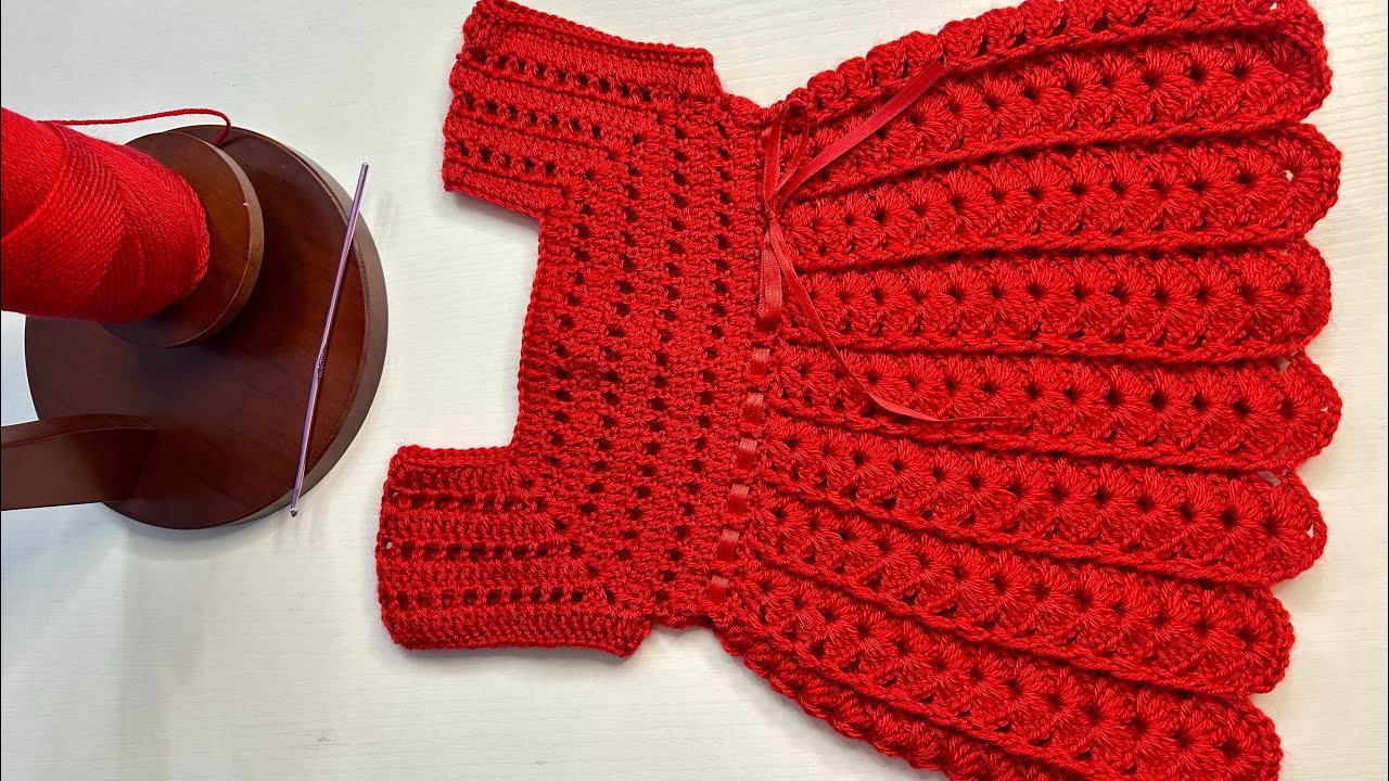 Vestido a crochet de 3 a 6 meses 🧶 #mauracrochet #crochet #crochettutorial 