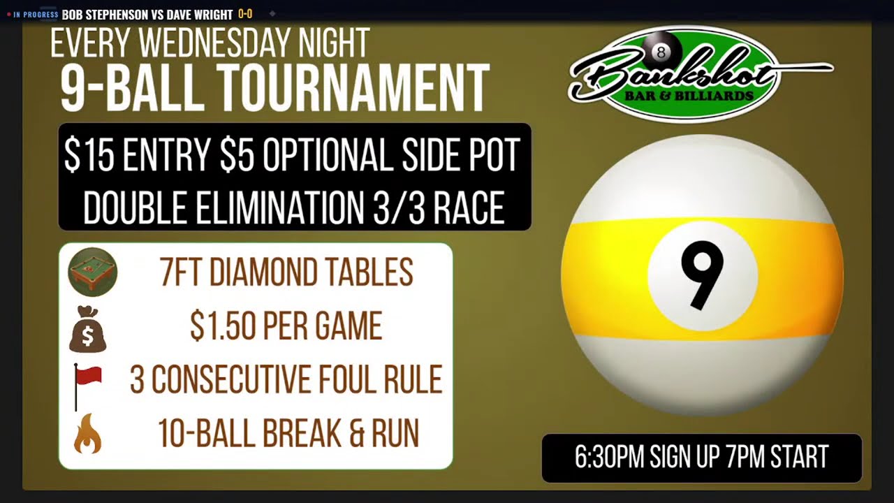2026/03/11 Wednesday Night 9-Ball Tournament