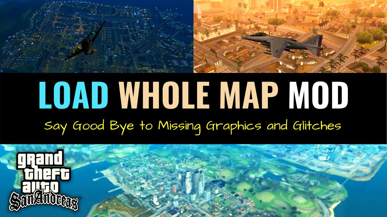 Load Whole Map Mod for Gta Sa | How to fix glitches in Gta Sa | Fix missing textures in Gta Sa