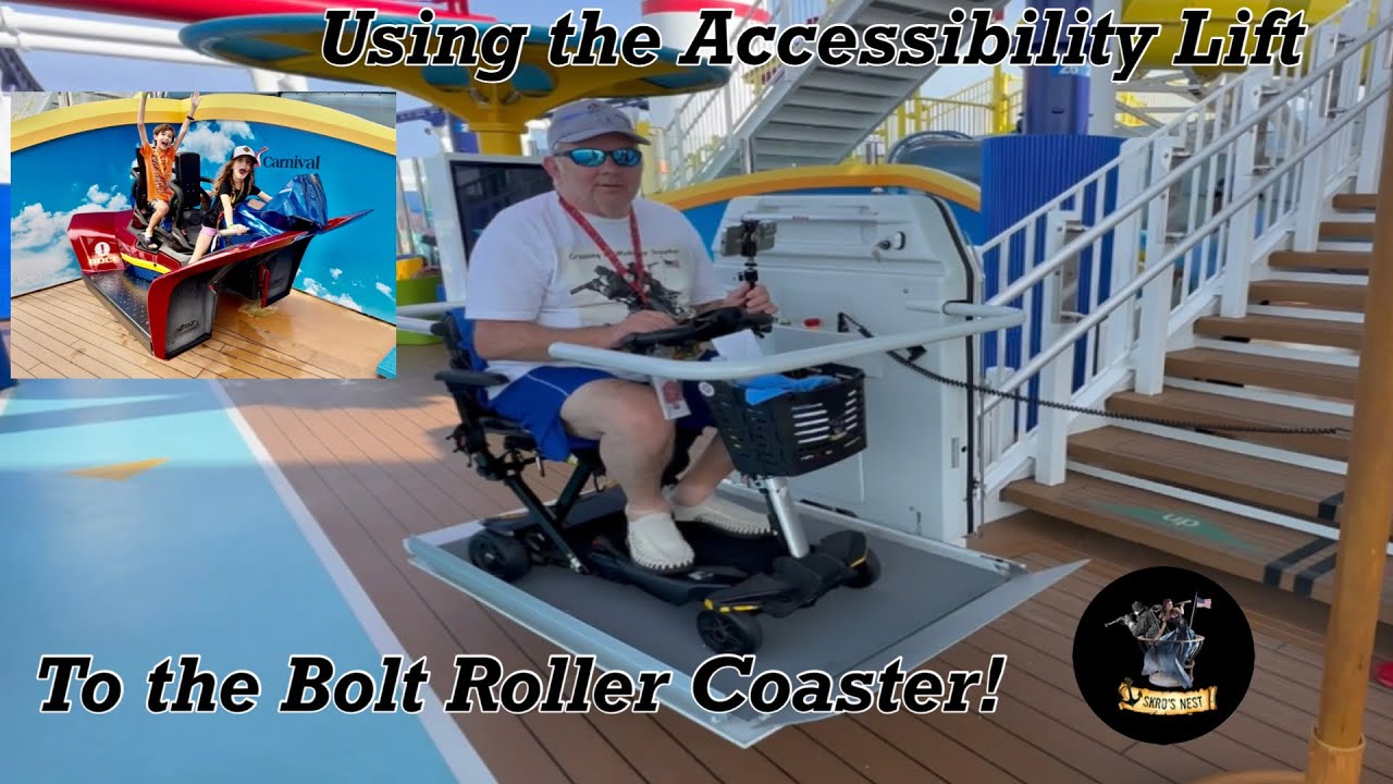 BOLT⚡️Roller Coaster ~ A Comprehensive Guide to using the Accessibility Lift ~ Carnival Cruise! ♿️