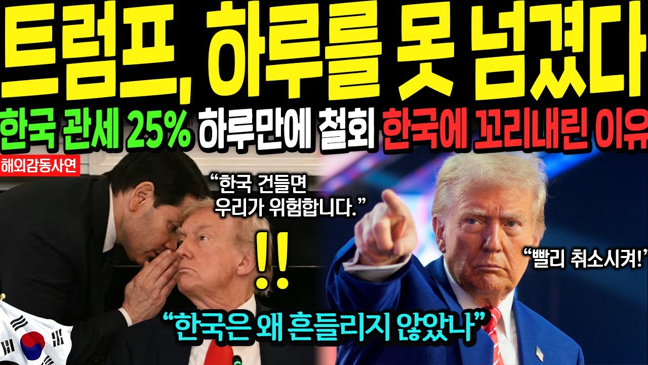 [해외감동사연] 관세 25% 던진 트럼프, 하루 만에 무릎 꿇은 이유