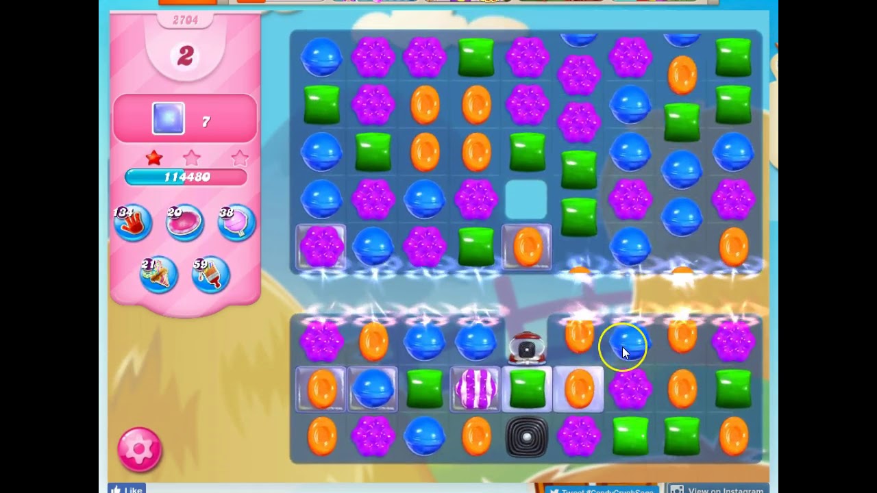 Candy Crush Level 2704 Audio Talkthrough, 2 Stars, Spaceship
