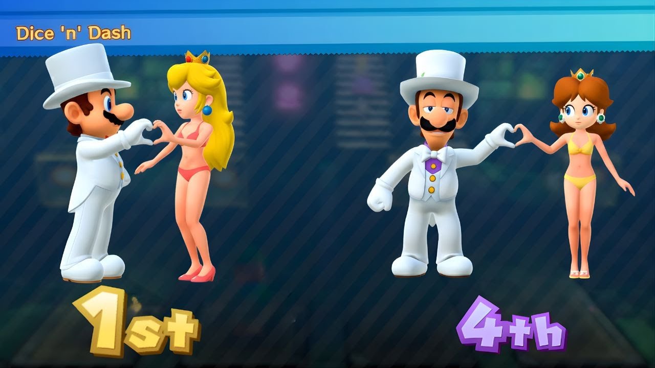 Mario Party 10 Minigames – Wedding Mario vs Beach Daisy… SHOCKING RESULT!