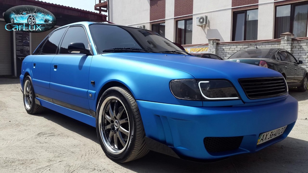 Тюнинг Audi A6/C4 - поклейка пленкой Arlon blue aluminium - студия CarLux Харьков