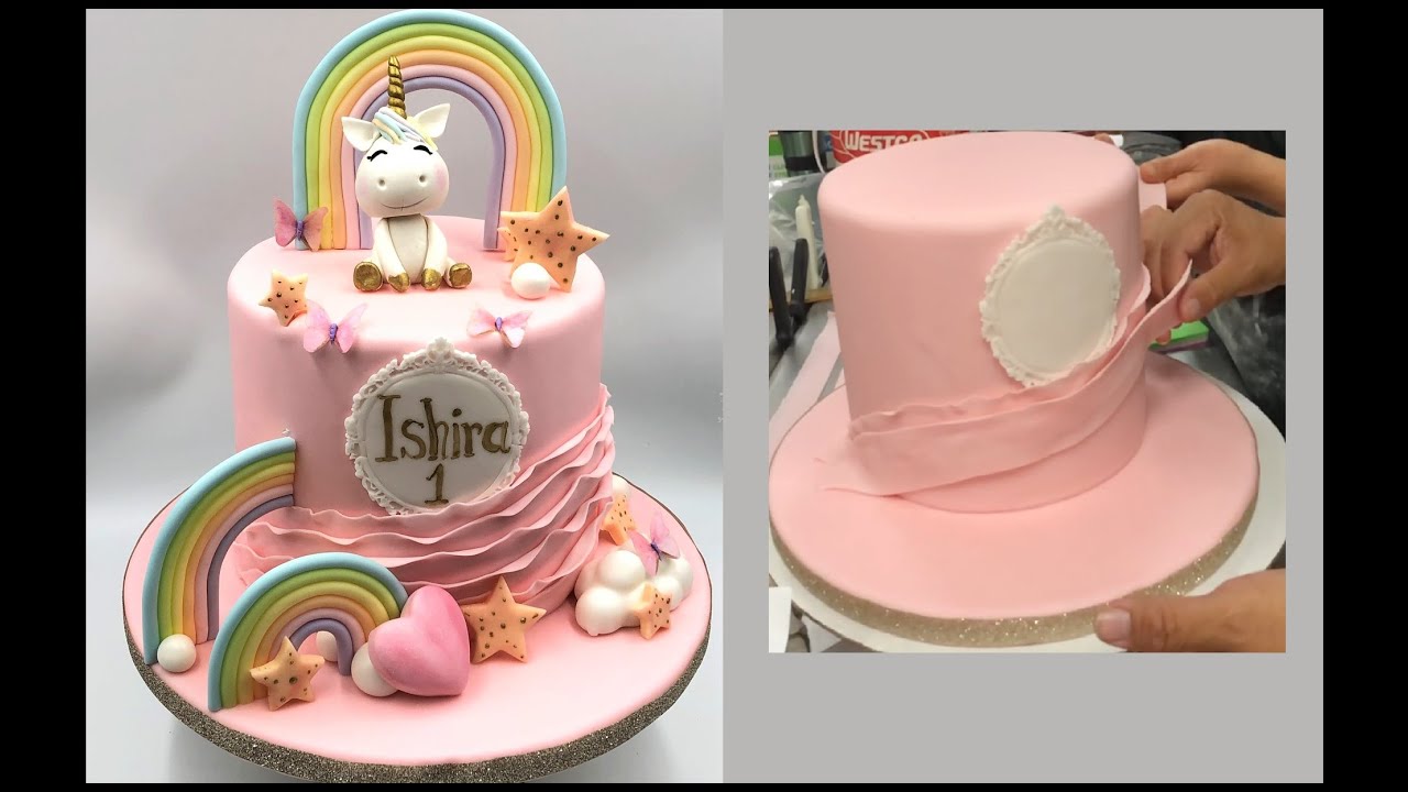 How to Make a Baby Unicorn Rainbow Cake 🌈🦄🌞.  Pastel de Arcoiris y Bebe Unicornio