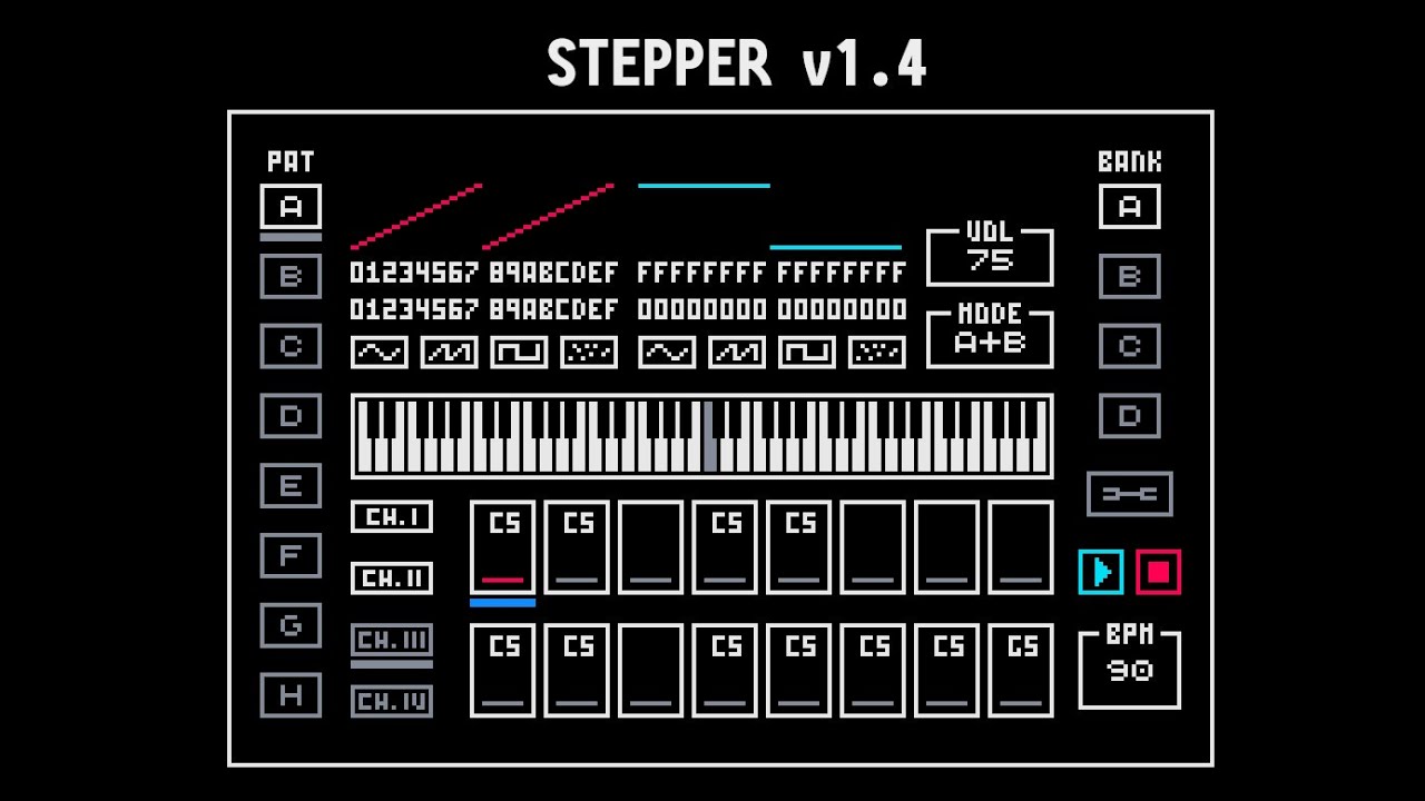 STEPPER v1.4 is out! A 16-step sequencer for the Game Boy Advance