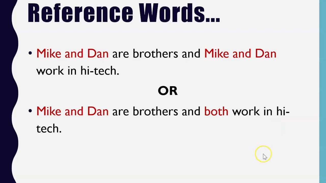 Reference words Pronouns TB