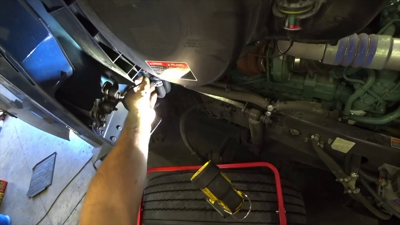 Truck Repair, replacing hood release cables Volvo 860, in cab scale and stuff 2020/155
