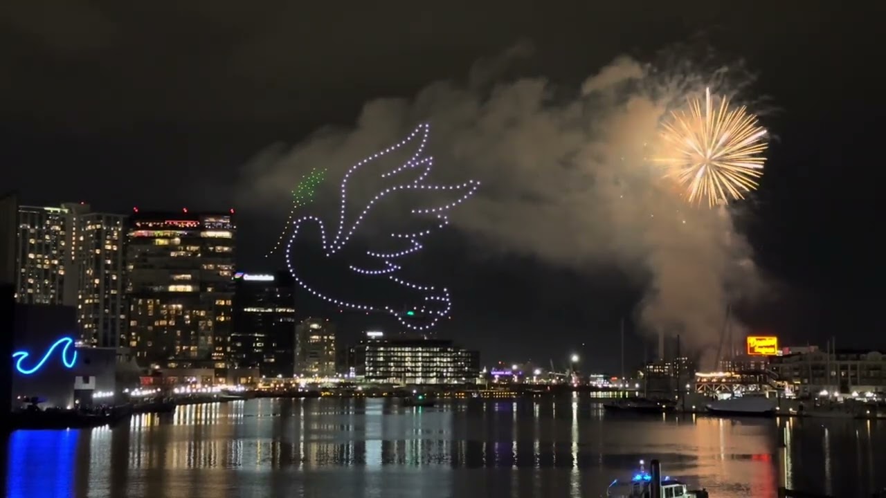 2024 New Years Drone and Fireworks Show in Baltimore, MD