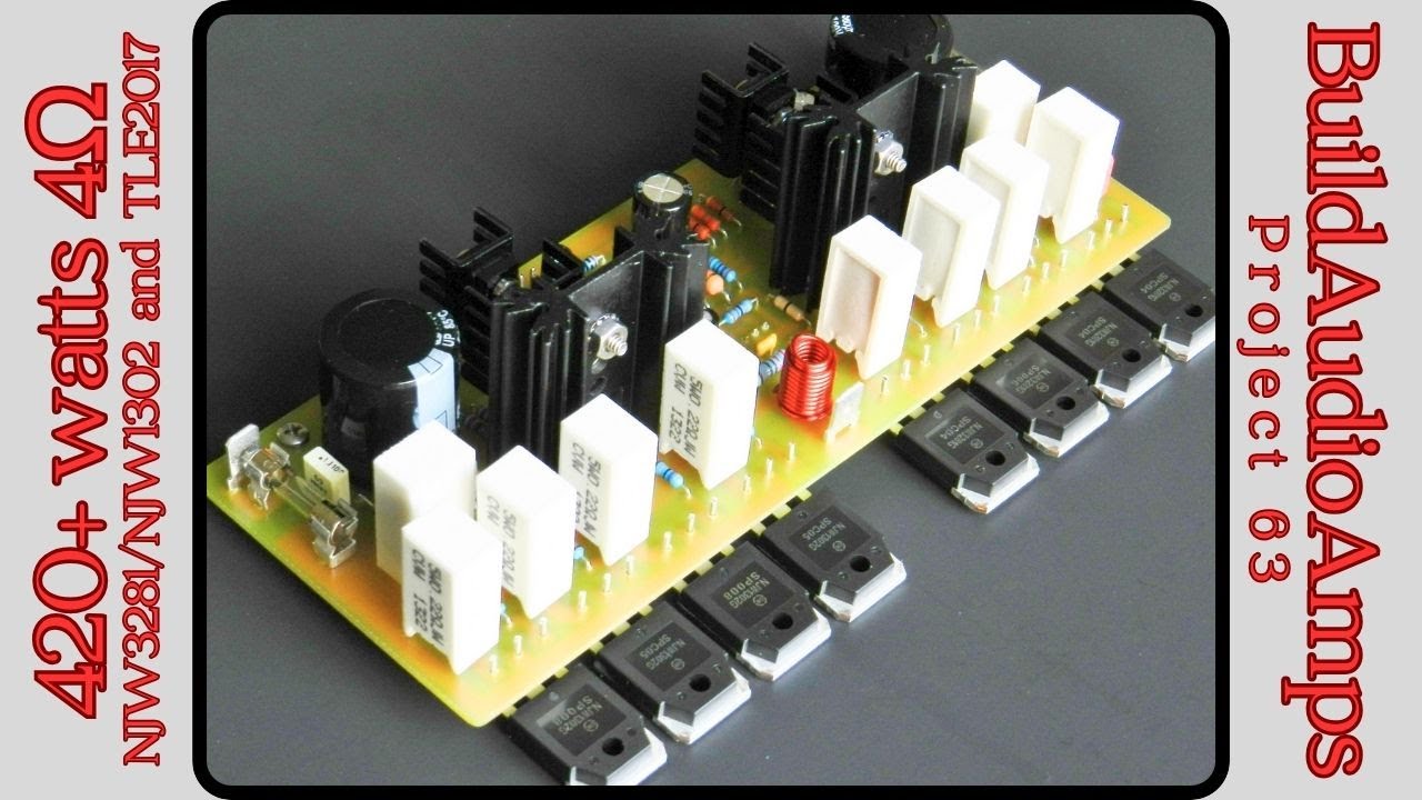 NJW3281/NJW1302 output stage with TLE2071 input 420+ watts 4Ω Power Amp project.