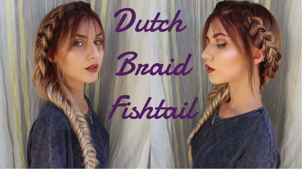 MESSY DUTCH BRAIDS INTO FISHTAIL BRAID Ft. Bangs | Stella