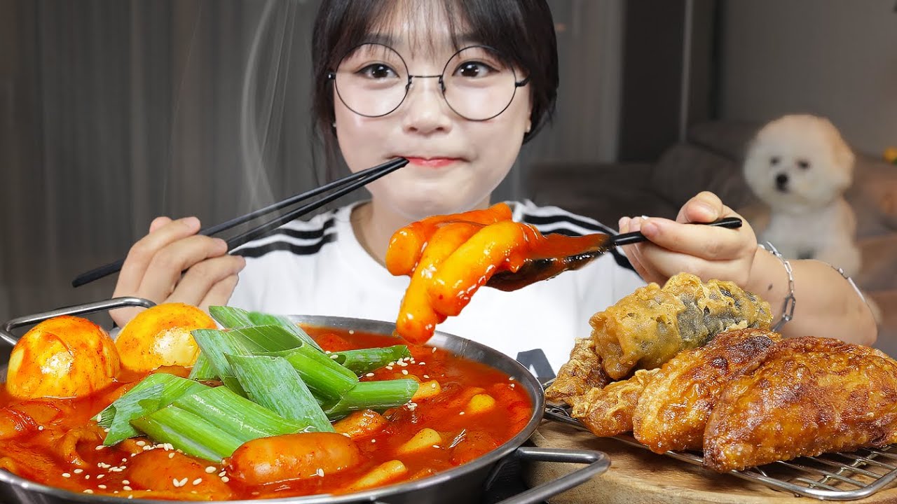 Острые токпокки и хрустящая жареная еда | Mukbang ASRM