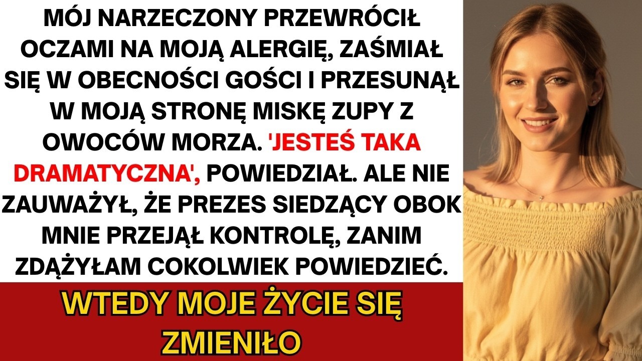 Mój narzeczony kpił z mojej alergii „żartem”; facet obok szybko go zgasił, a moje życie się zmieniło