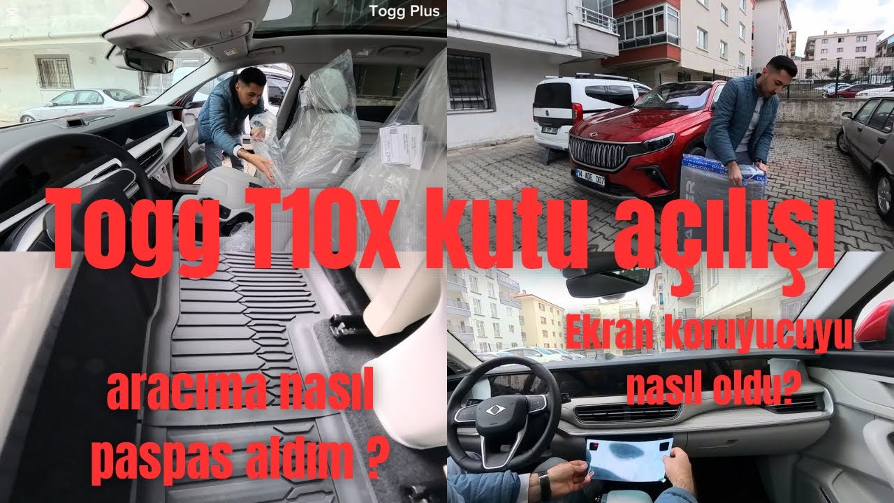 TOGG T10X KUTU AÇILIŞI - ARACIMA NELER ALDIM - PASPAS TERCİHİ - EKRAN KORUYUCU TAKTIM -BAGAJ PASPASI