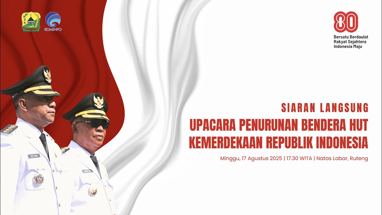 Upacara Penurunan Bendera Merah Putih HUT Kemerdekaan RI Ke-80