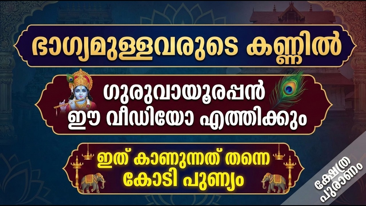 ഭാഗ്യമുള്ളവരുടെ കണ്ണിൽ ഗുരുവായൂരപ്പൻ ഈ വിഡിയോ എത്തിക്കും...Krishna message