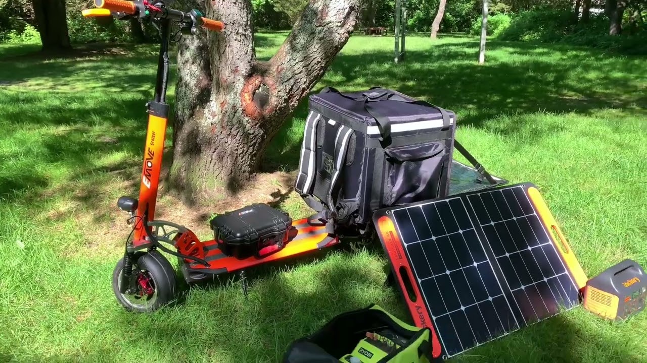 My Emove Cruiser 2021 set up. Most capable electric scooter under $1500  | PEVs and solar charging?