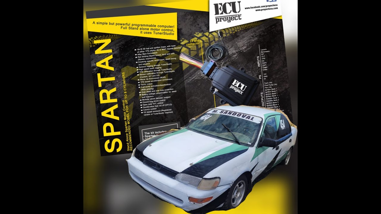 TUTORIAL INSTALACION DE UNA #PROYECTECU #SPARTAN A UN #corolla #4AFE