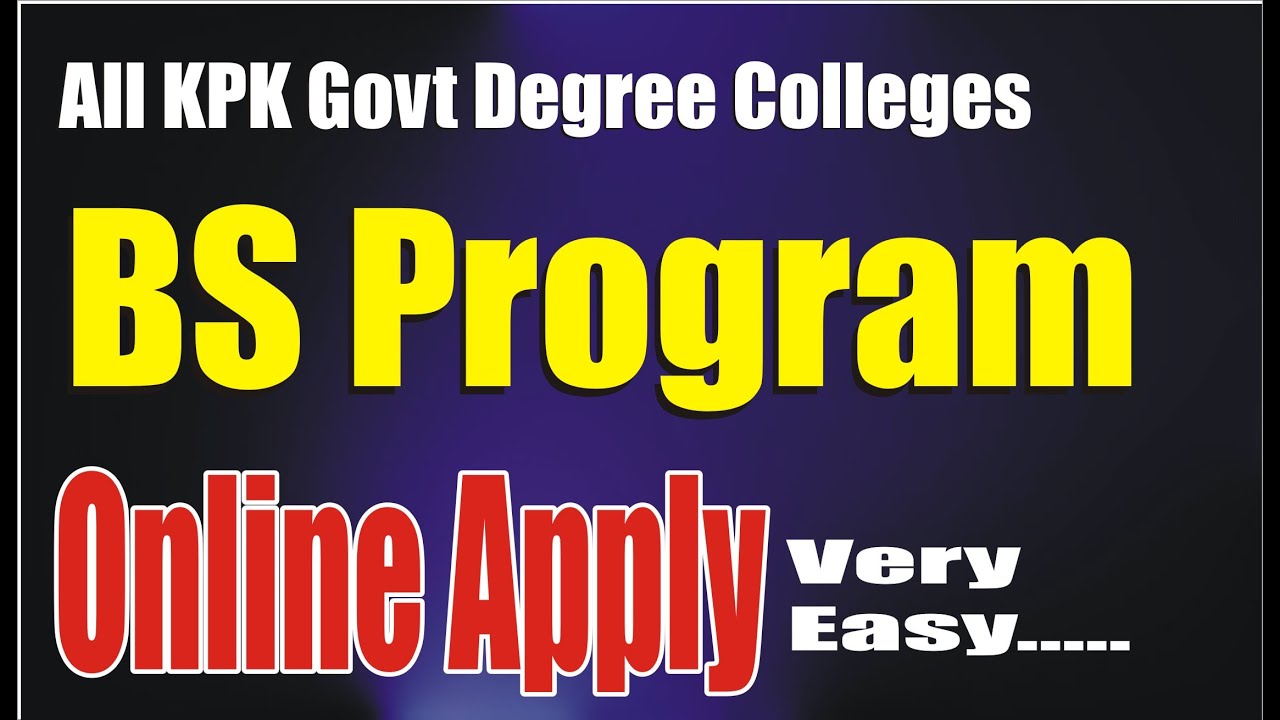 BS Program in KPK Govt Degree Colleges - Jobs & tips