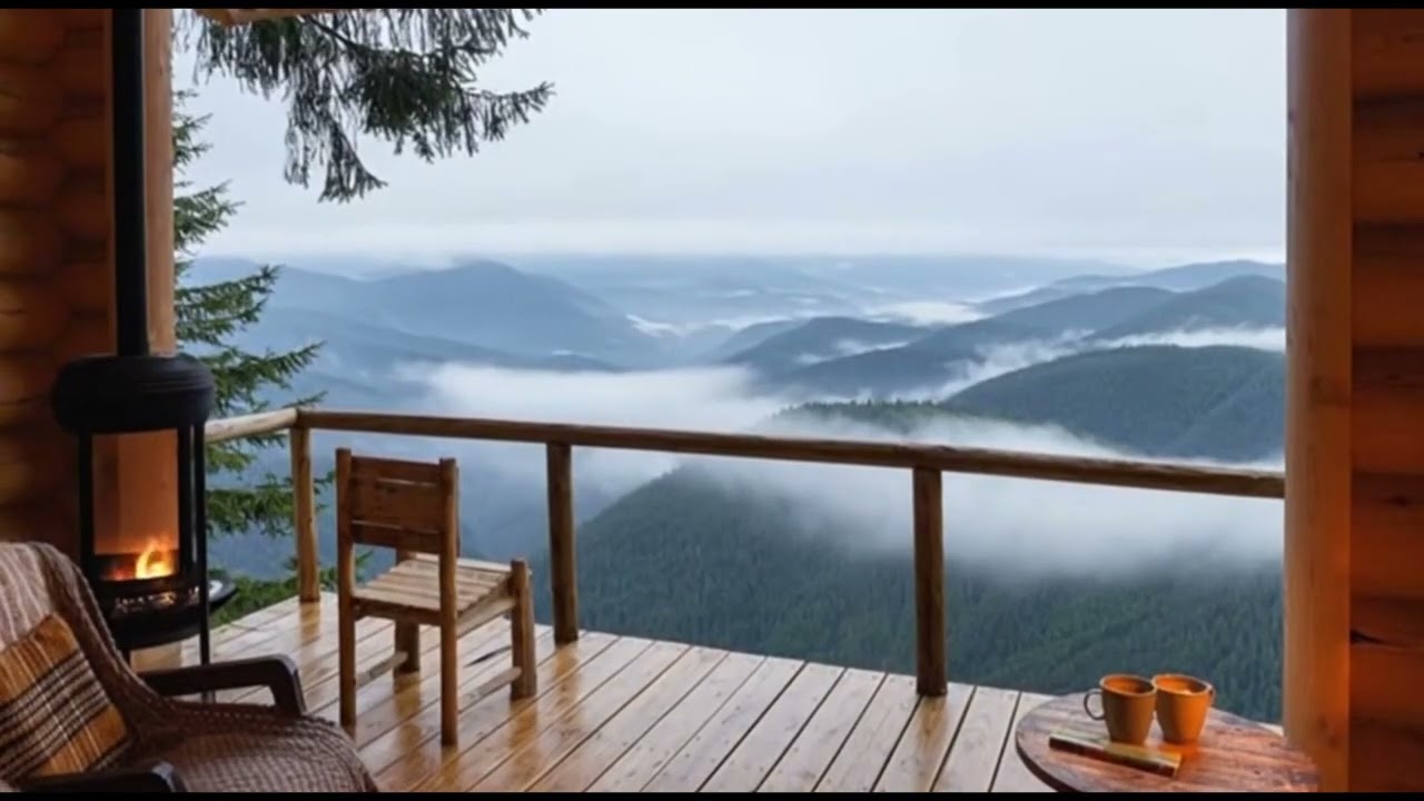 Misty Hillside Cabin 🌫️🏠 | Guitar Chill & Focus Ambience
