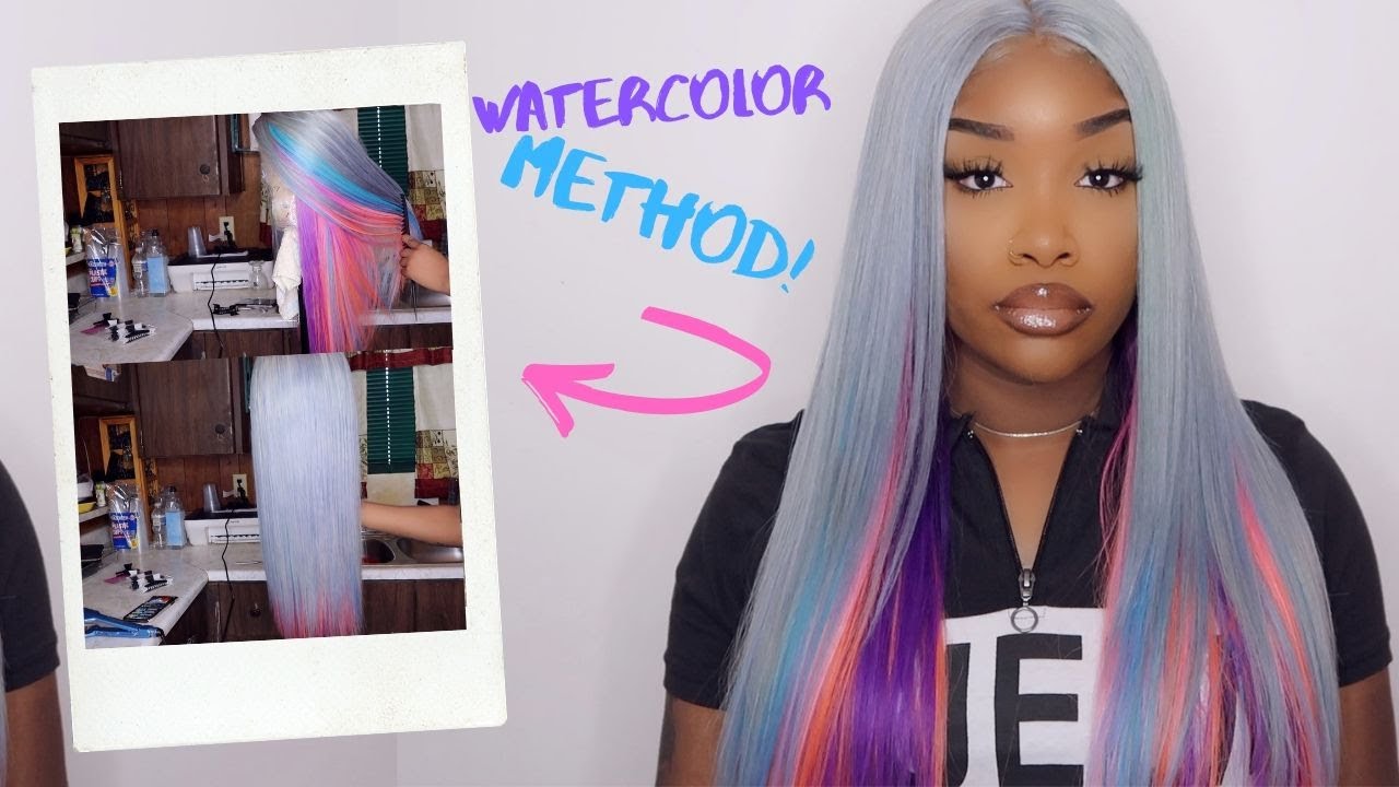 EASY WATER COLOR METHOD |PEEK A BOO  UNICORN HAIR COLOR | BEAUDIVA