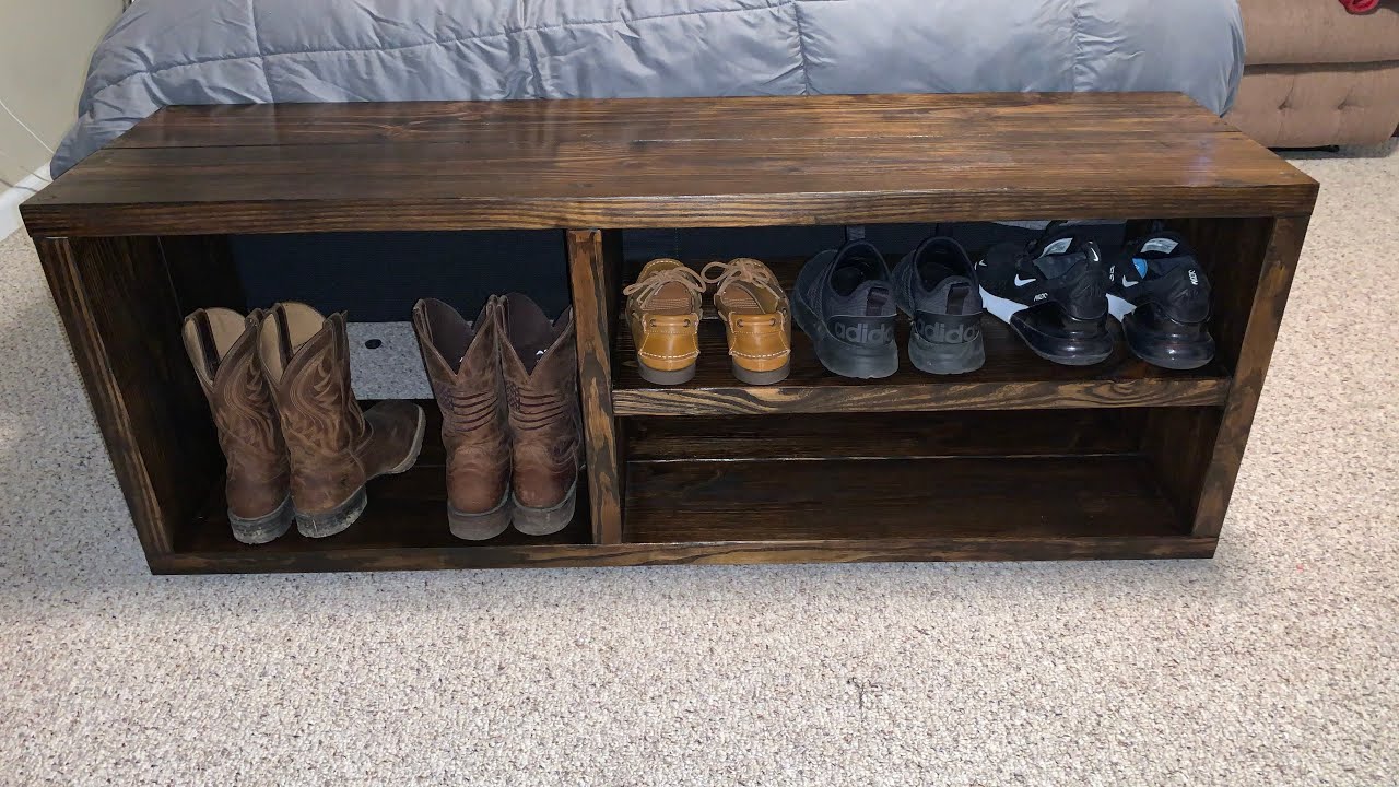 DIY shoe holder bench