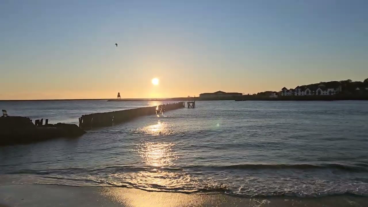 Vanlife by the beach in North Shields near the Tyne estuary.
