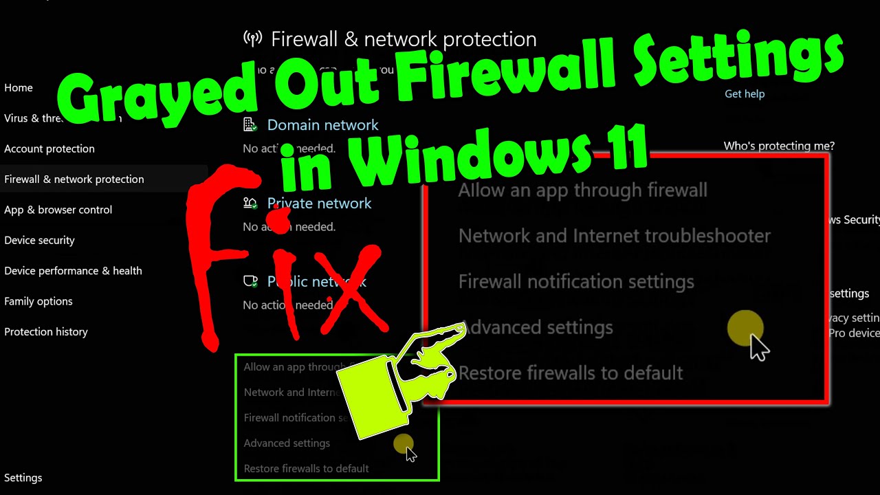 How to Fix Windows Defender Firewall Advanced Settings Grayed Out Issue on Windows 11