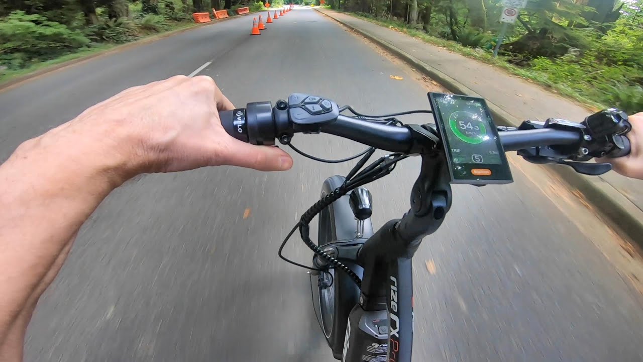 Rize RX PRO 1000 watt mid drive ebike review & test ride - super aggressive Stanley Park at 56 kmh!