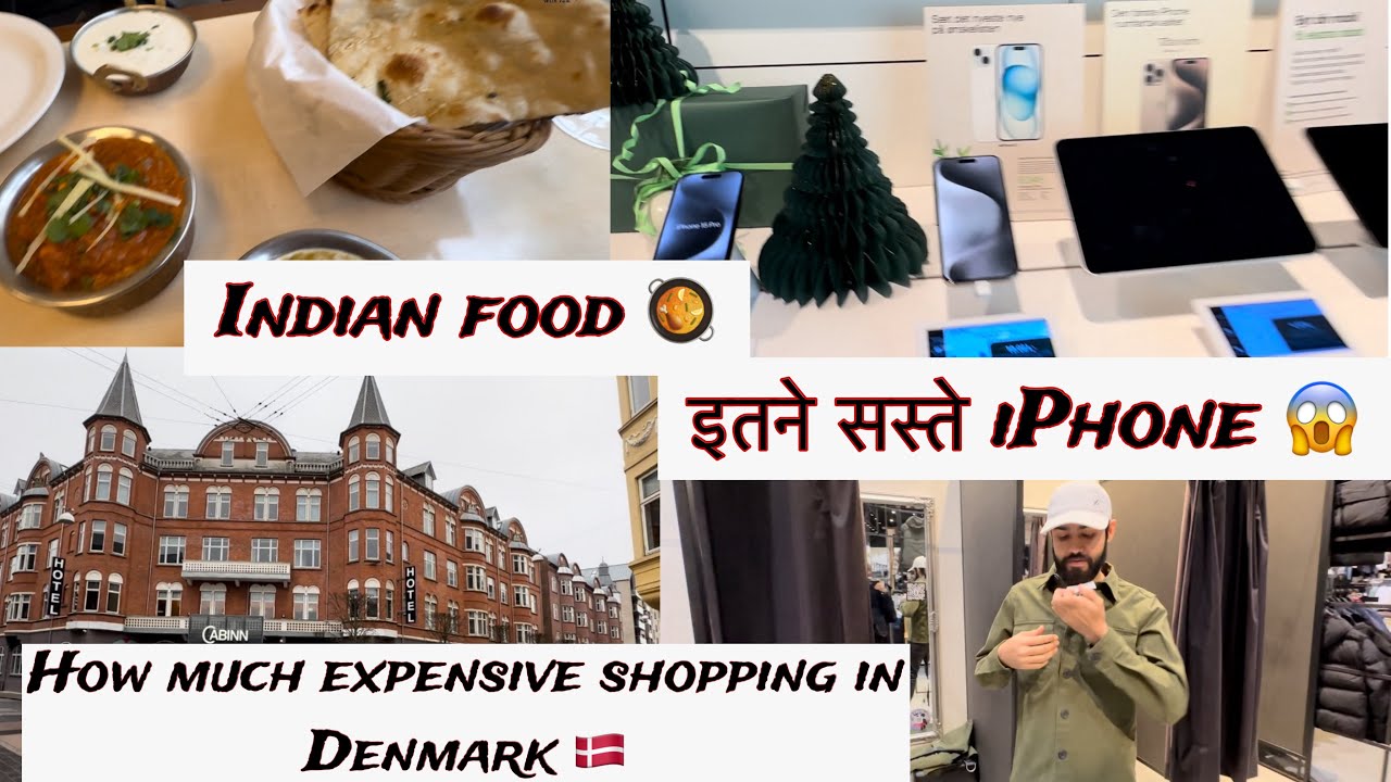 shopping in Denmark🇩🇰 ! IPhone price difference between india and Denmark॥Indian food in Denmark