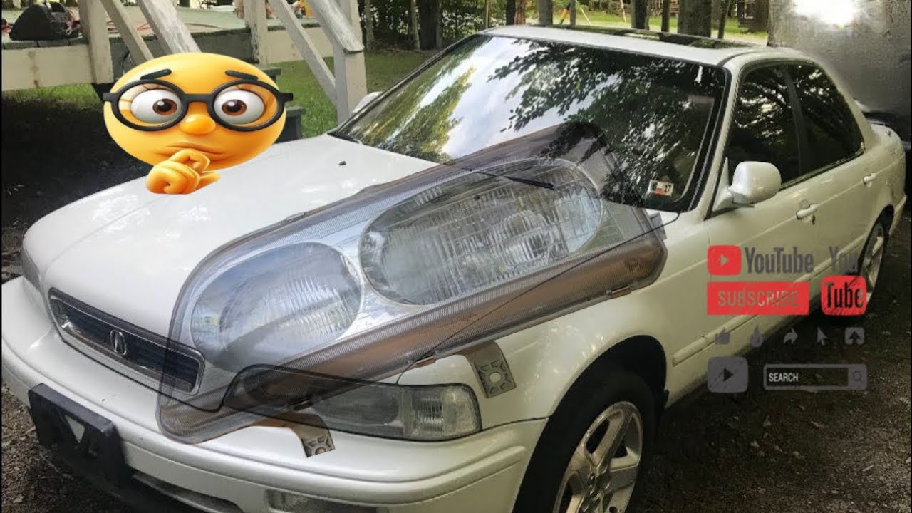 How to wet sand and polished 1993 Acura legend headlights to OEM finish.