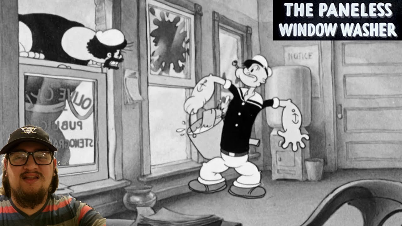 Popeye the Sailor - The Paneless Window Washer (1937) - First Time Watching: Window Cleaning Chaos!